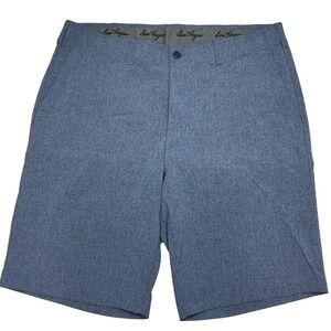 Ben Hogan Mens Golf Shorts Blue Heathered Flat Front Stretch Size 36